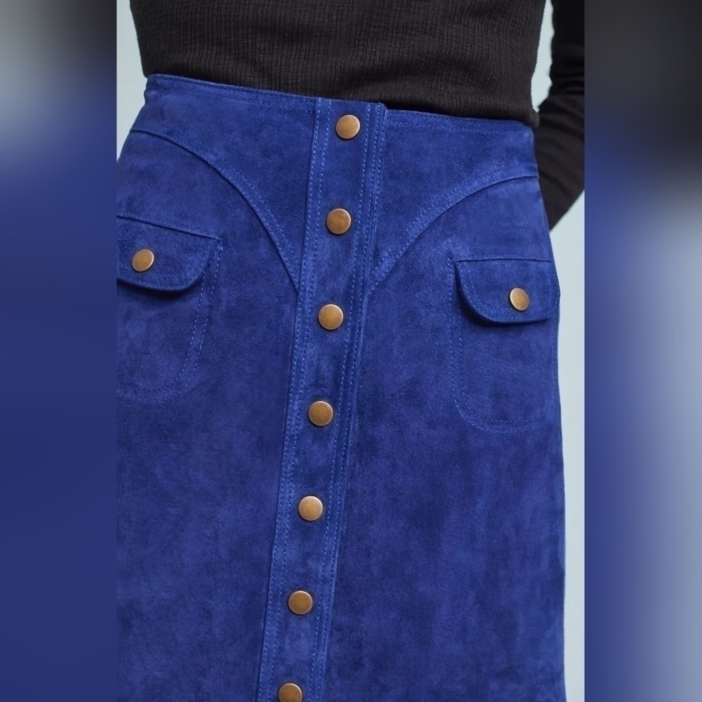 NWT Anthropologie Button-Front Mini Skirt size 2 - Picture 3 of 10